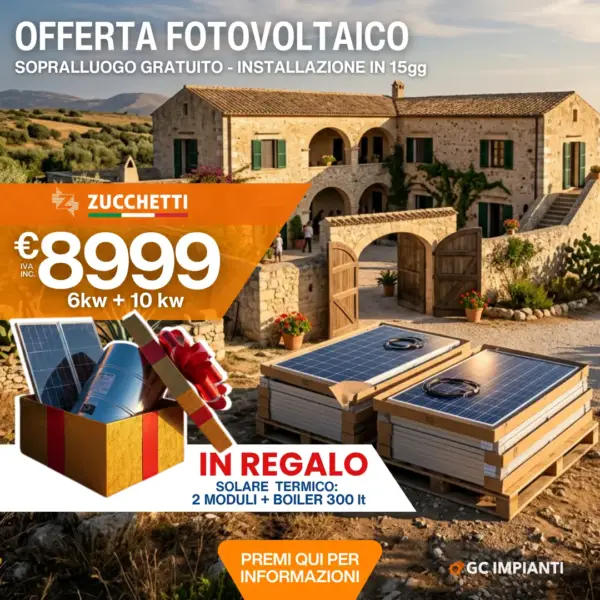 Installazione Fotovoltaico 6kw (+10kw acc.) Zucchetti